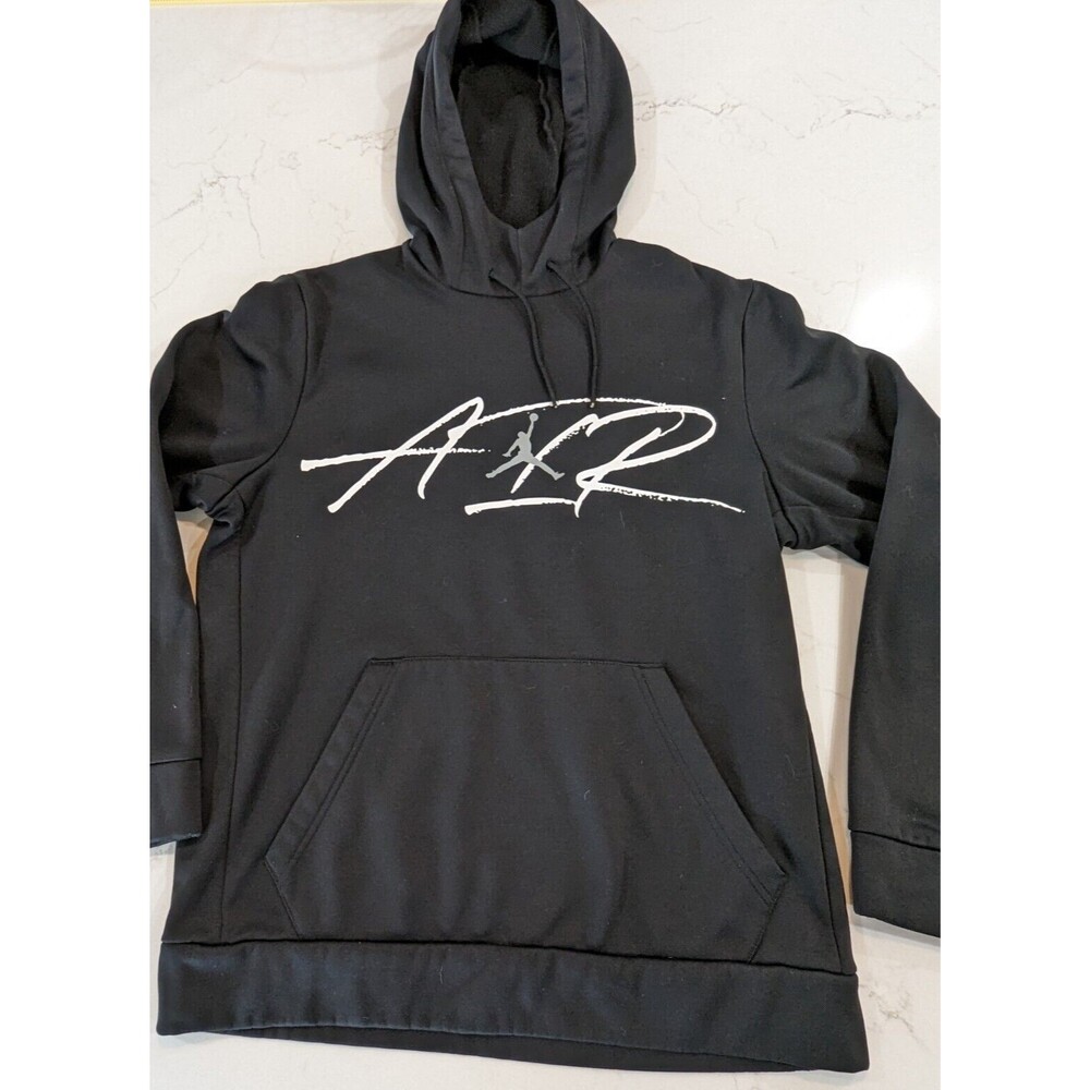 Vintage Nike Air Jordan Hoodie Sweatshirt Black Men Small Pullover